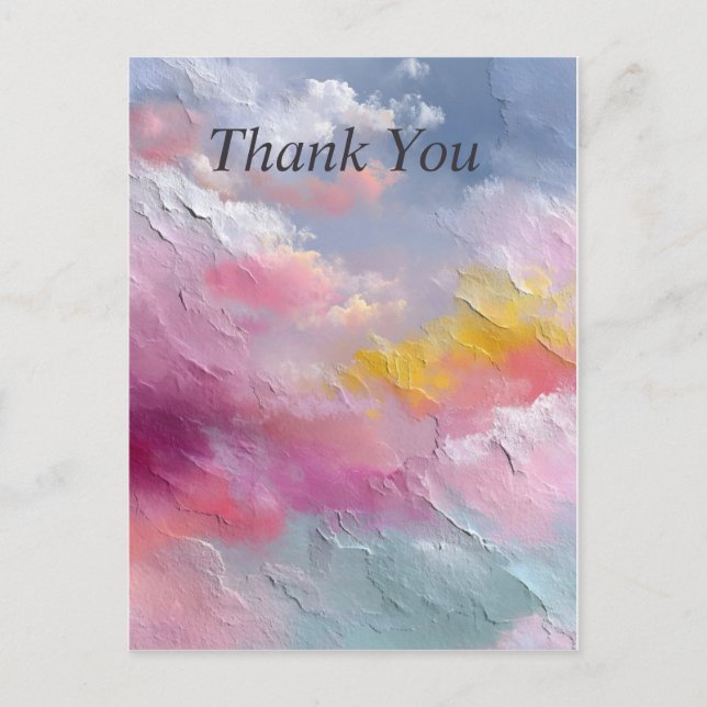 Pastel Rainbow Abstrakt Paint - tackkort Vykort (Framsida)