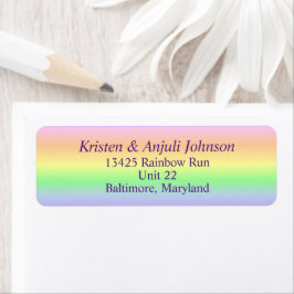 Pastel Rainbow-Adressetiketter Returadress Etikett