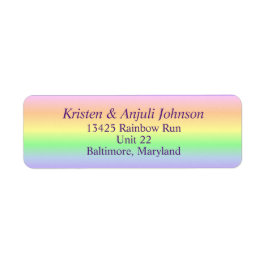 Pastel Rainbow-Adressetiketter Returadress Etikett