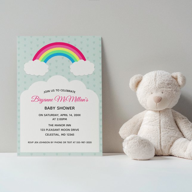 Pastel Rainbow and Clouds Baby Shower Inbjudningar (Skapare uppladdad)