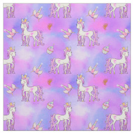 Pastel Rainbow and Söt Unicorns Tyg