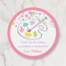 Pastel Rainbow Art Party Birthday Gåvor Etiketter