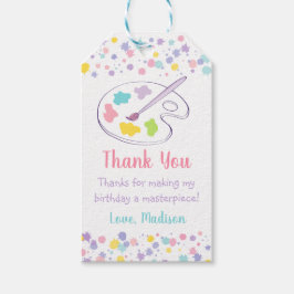 Pastel Rainbow Art Party Birthday Presentetikett