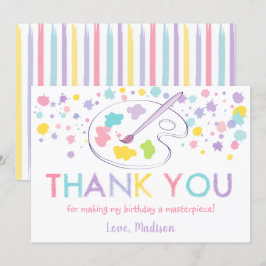 Pastel Rainbow Art Party Birthday - tackkort Inbjudningar