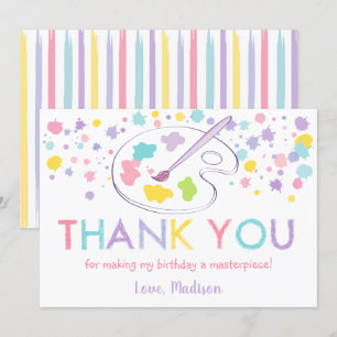 Pastel Rainbow Art Party Birthday - tackkort Inbjudningar