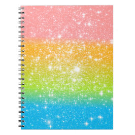 Pastel Rainbow Astral Glitter Anteckningsbok