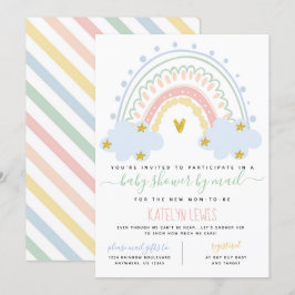 Pastel Rainbow Baby Shower by Mail Call Inbjudningar