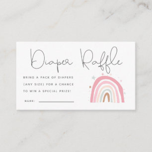 Pastel Rainbow Baby Shower Diaper Raffle Biljett Tilläggskort