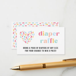 Pastel Rainbow Baby Shower Diaper Raffle Card Tilläggskort