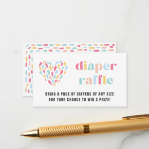 Pastel Rainbow Baby Shower Diaper Raffle Card Tilläggskort
