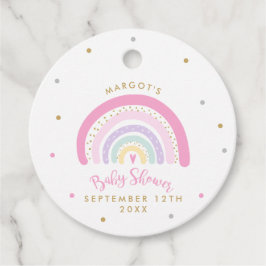 Pastel Rainbow Baby Shower Gåvor Etiketter