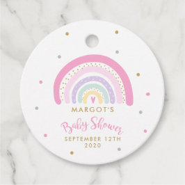 Pastel Rainbow Baby Shower Gåvor Etiketter