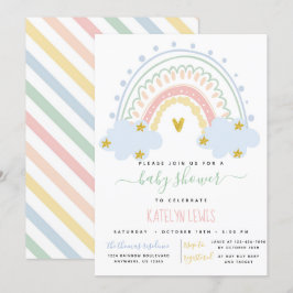 Pastel Rainbow Baby Shower-inbjudan Inbjudningar