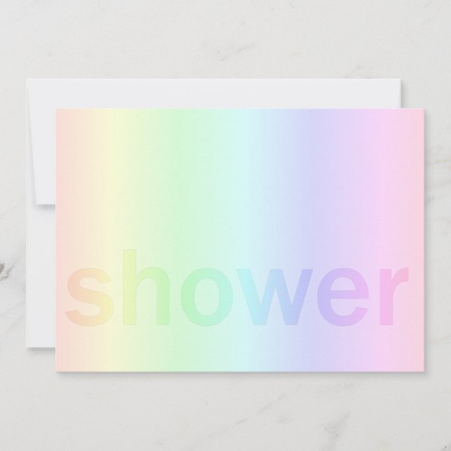Pastel Rainbow Baby Shower Inbjudningar (Framsida)