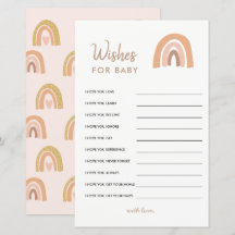 Pastel Rainbow Baby Shower Önskemål för Baby-kort
