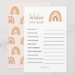 Pastel Rainbow Baby Shower Önskemål för Baby-kort