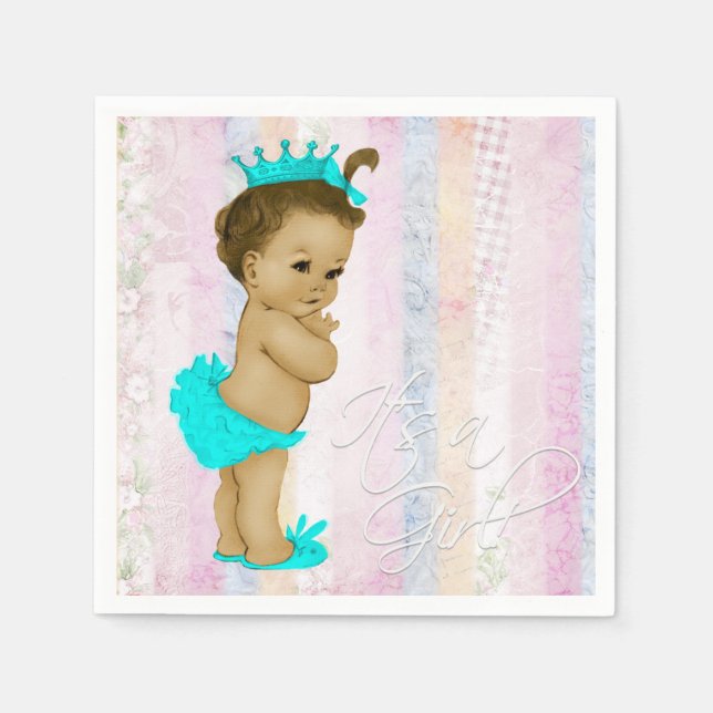 Pastel Rainbow Baby Shower Pappersservett (Framsidan)