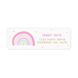 Pastel Rainbow Baby Shower-Returadress Returadress Etikett