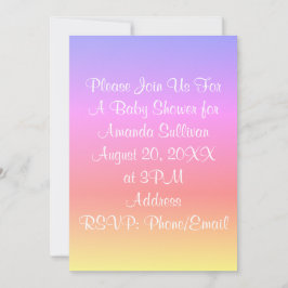 Pastel Rainbow Baby Shower Rosa Blue Lila 4Amand Inbjudningar