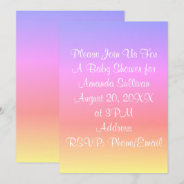 Pastel Rainbow Baby Shower Rosa Blue Lila 4Amand Inbjudningar
