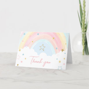 Pastel Rainbow Baby Shower Tack Kort