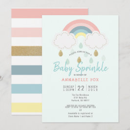 Pastel Rainbow Baby Sprinkle Shower Inbjudningar