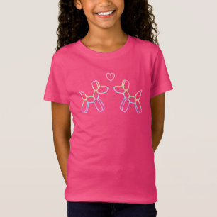 Pastel Rainbow Balloon Hundar Girls T-Shirt