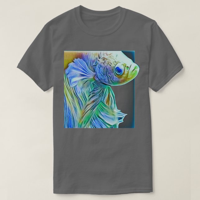 Pastel Rainbow Betta Fish Aquarium Fantasy Dreams T Shirt (Design framsida)