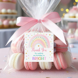 Pastel Rainbow Birthday Favor Stickers Klistermärken