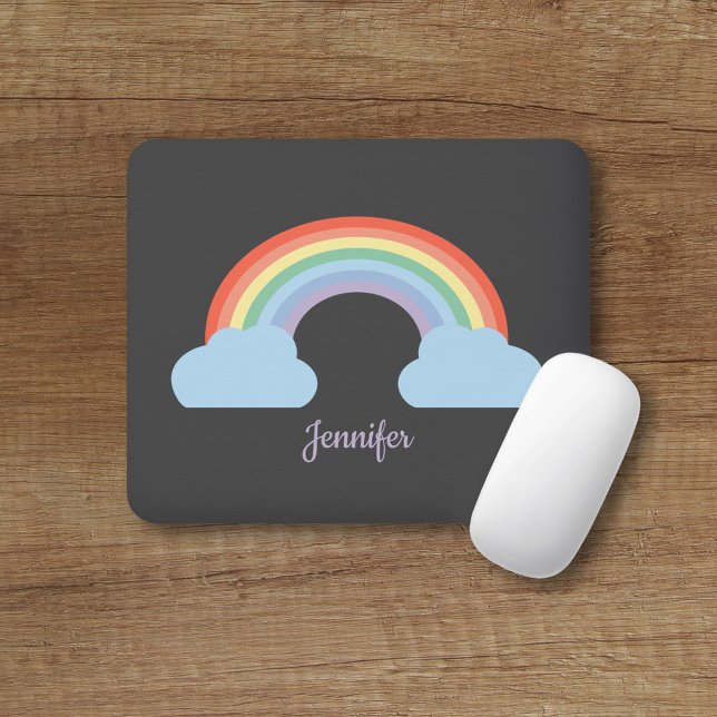 Pastel Rainbow Black Musmatta (Pastel Rainbow Black Mouse Pad)