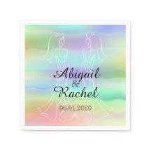 Pastel Rainbow Brides Bröllop Napkin