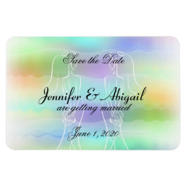 Pastel Rainbow Brides Bröllop spara datum Magnet