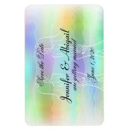 Pastel Rainbow Brides Bröllop spara datum Magnet