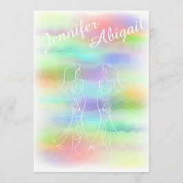 Pastel Rainbow Brides Gay bröllopsinbjudan Inbjudningar