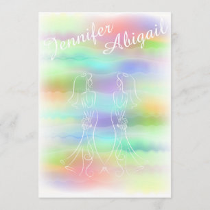 Pastel Rainbow Brides Gay bröllopsinbjudan Inbjudningar