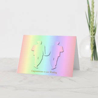 Pastel Rainbow Bröllop Card för Gay Manar Kort