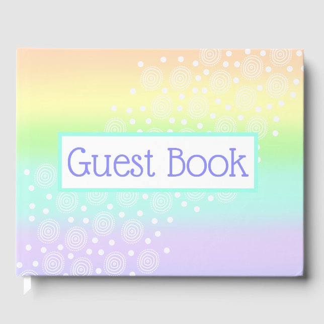 Pastel Rainbow Bröllop Guest Bok (Framsida)