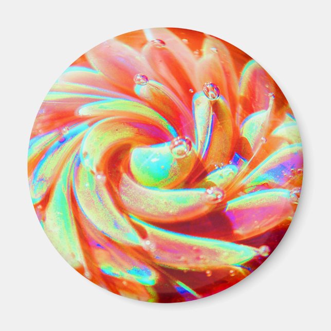 Pastel Rainbow Bubble Ocean Sea Anemone Art Magnet (Framsidan)