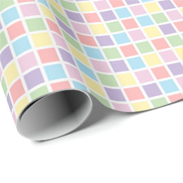 Pastel Rainbow Checkered Squares,Birthday, Baby Presentpapper