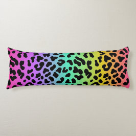 Pastel Rainbow Cheetah Skriv ut Kroppskudde