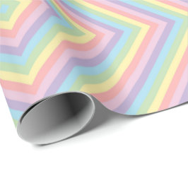 Pastel Rainbow Chevron Stripe Wrapping Paper Presentpapper