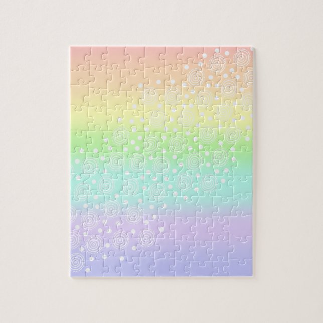 Pastel Rainbow Circles Challenging Jigszle Puzzle Pussel (Vertikal)