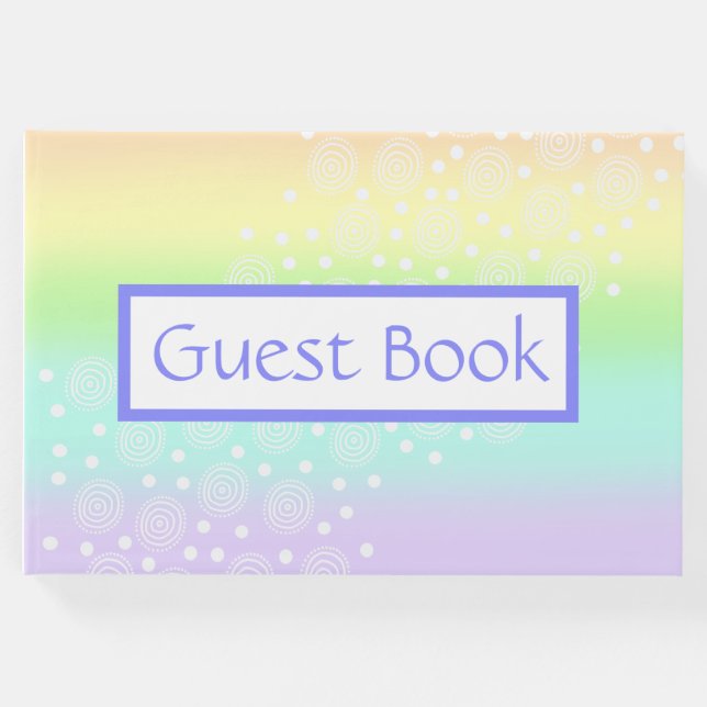 Pastel Rainbow Circles Guest Bok (Framsida)