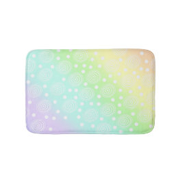 Pastel Rainbow Circles in Circles Bath Mat Badrumsmatta