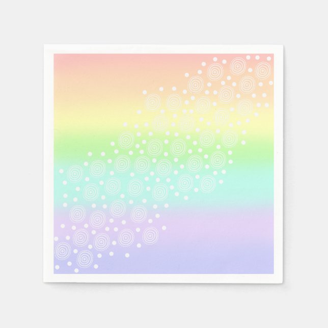 Pastel Rainbow Circles in Circles Pappersservett (Framsidan)