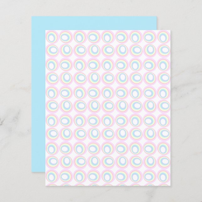 Pastel Rainbow Circles Scrapbook Papper (Fram/baksida)