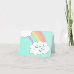 Pastel Rainbow Cloud Baby Shower Tackkort