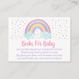 Pastel Rainbow Clouds Baby Shower Bok-begäran Tilläggskort