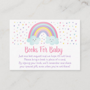 Pastel Rainbow Clouds Baby Shower Bok-begäran Tilläggskort