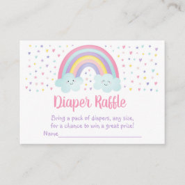 Pastel Rainbow Clouds Baby Shower Raffle Tilläggskort